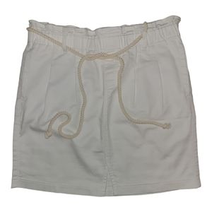 MB White High Waist Nautical Denim Mini With Pockets